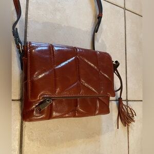 Patricia Nash Brown Leather Handcrafted Crossbody Bag. Like new!